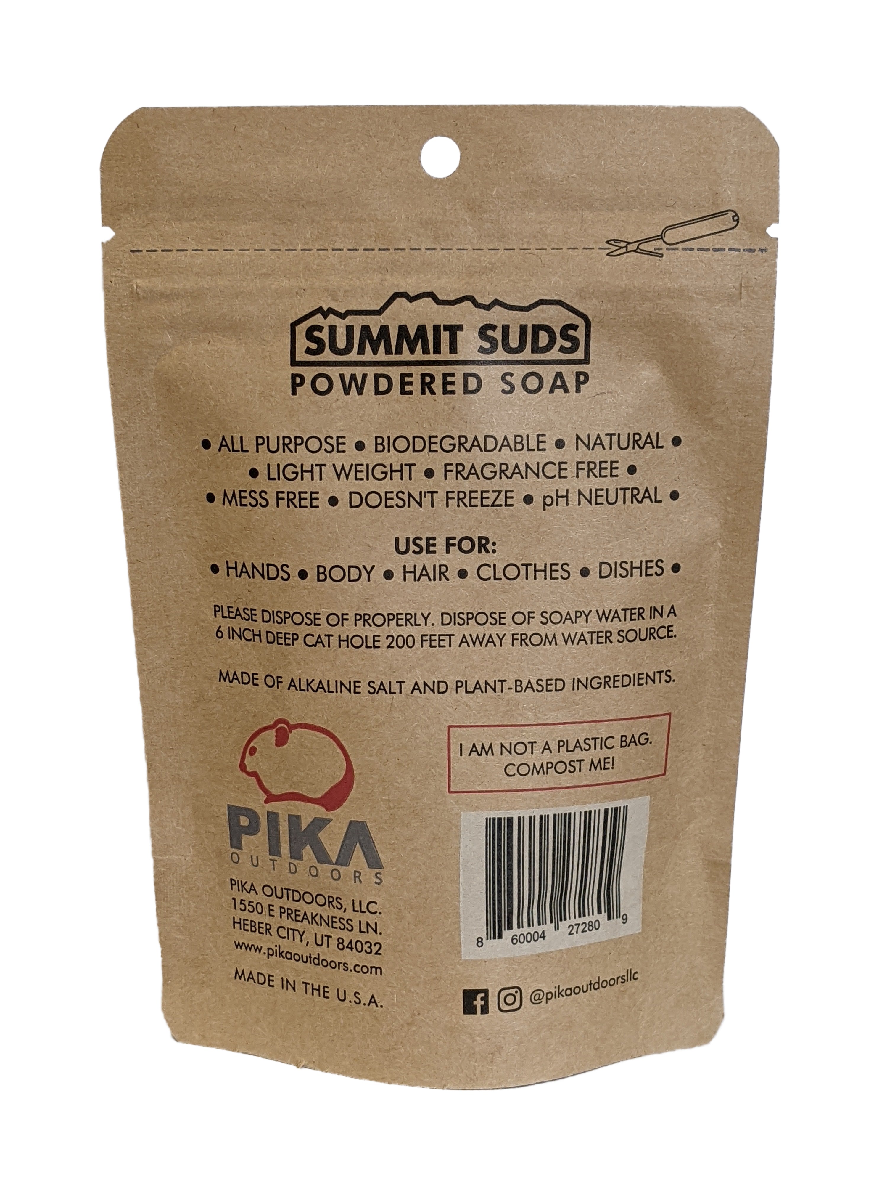 Summit Suds - Powdered Soap - All Purpose - 3oz - Pika Outdoors